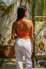Handwoven Sunset Dream Silk Halterneck Top