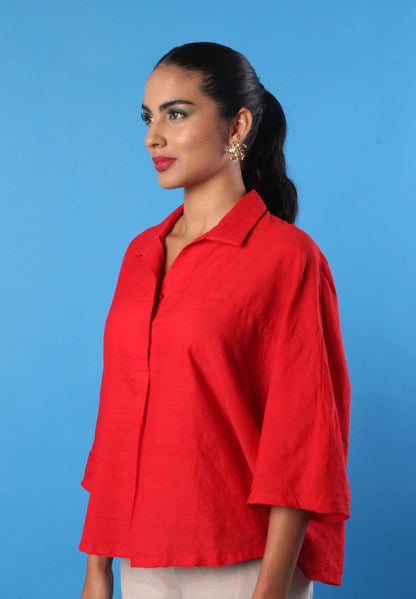 Handwoven Hibiscus Top