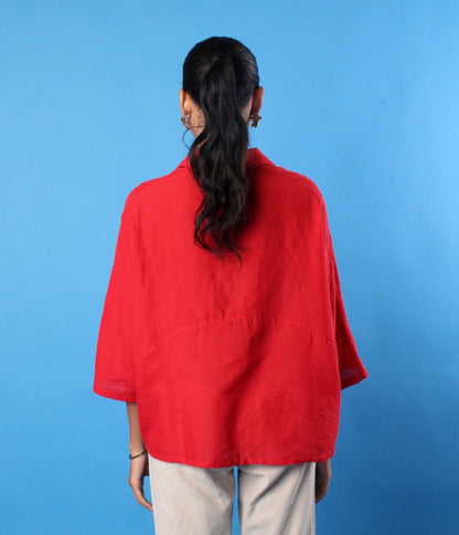 Handwoven Hibiscus Top