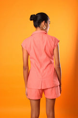 Handwoven Poppy Blazer and Shorts Set