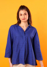 Handwoven Blue Lotus Top