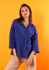 Handwoven Blue Lotus Top