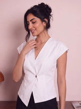 Handwoven Cotton City Muse Ivory Top