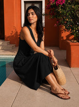 Handwoven Cotton Black Getaway Dress