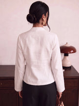 Handwoven Cotton White Brunch Run Kimono Top