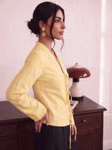 Handwoven Cotton Sunbutter Brunch Run Kimono Top