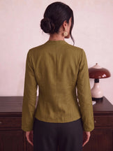 Handwoven Cotton Olive Brunch Run Kimono Top