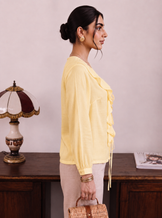 Desk to Dinner Sunbutter Ruffle Top