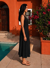 Handwoven Cotton Black Getaway Dress