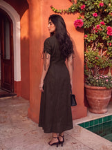 Handwoven cotton Espresso Button Down Dress