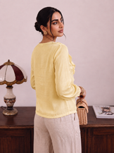 Desk to Dinner Sunbutter Ruffle Top