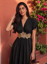 Handwoven Cotton Midnight Bloom Dress
