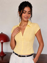 Handwoven Cotton Sunbutter Snatched Fit Top