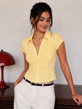 Handwoven Cotton Sunbutter Snatched Fit Top