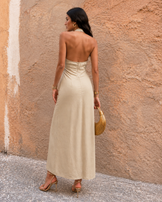Beige Sundowner Halterneck Dress