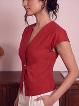 Handwoven Cotton City Muse Rust Top