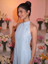 Sparkle n Sip Frost Handwoven Silk Mini Dress