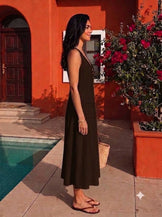 Handwoven Cotton Espresso Getaway Dress