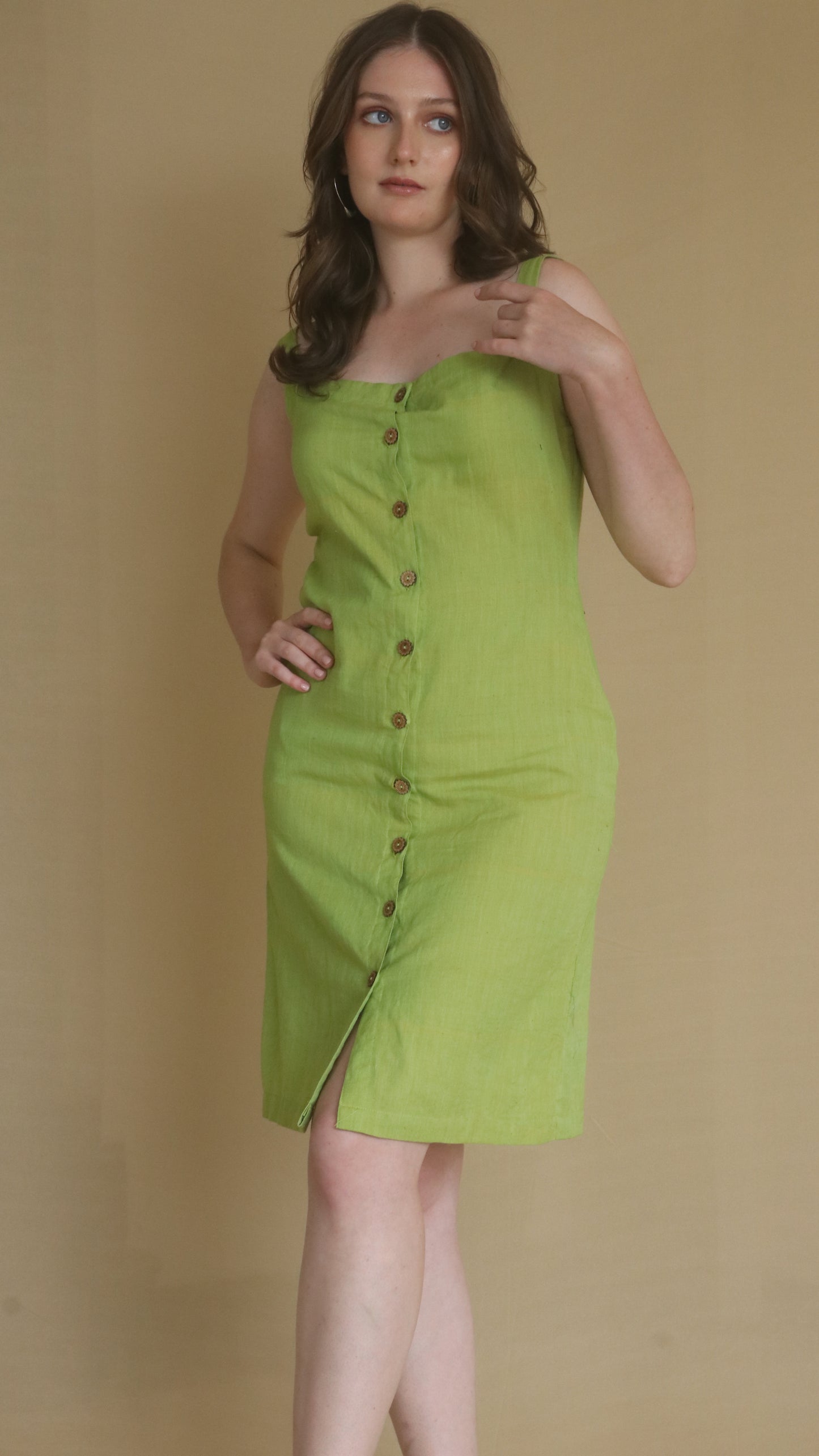 Handwoven Cotton Button Down Dress Naava