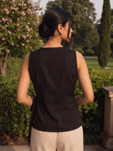 Noir Effortless Wrap top