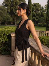 Noir Effortless Wrap top