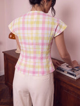 Handwoven Cotton City Muse Checkered Top