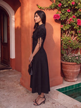 Handwoven cotton Espresso Button Down Dress