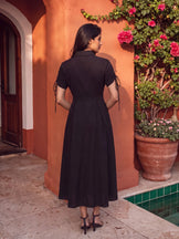 Handwoven cotton Espresso Button Down Dress