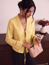 Handwoven Cotton Sunbutter Brunch Run Kimono Top