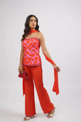 Scarlet Stardust Corset Top &amp; Pant Set With Scarf (3pcs set)