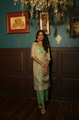 Sona Leaf Woven Chanderi &amp; Raw Silk Set (3pcs set)