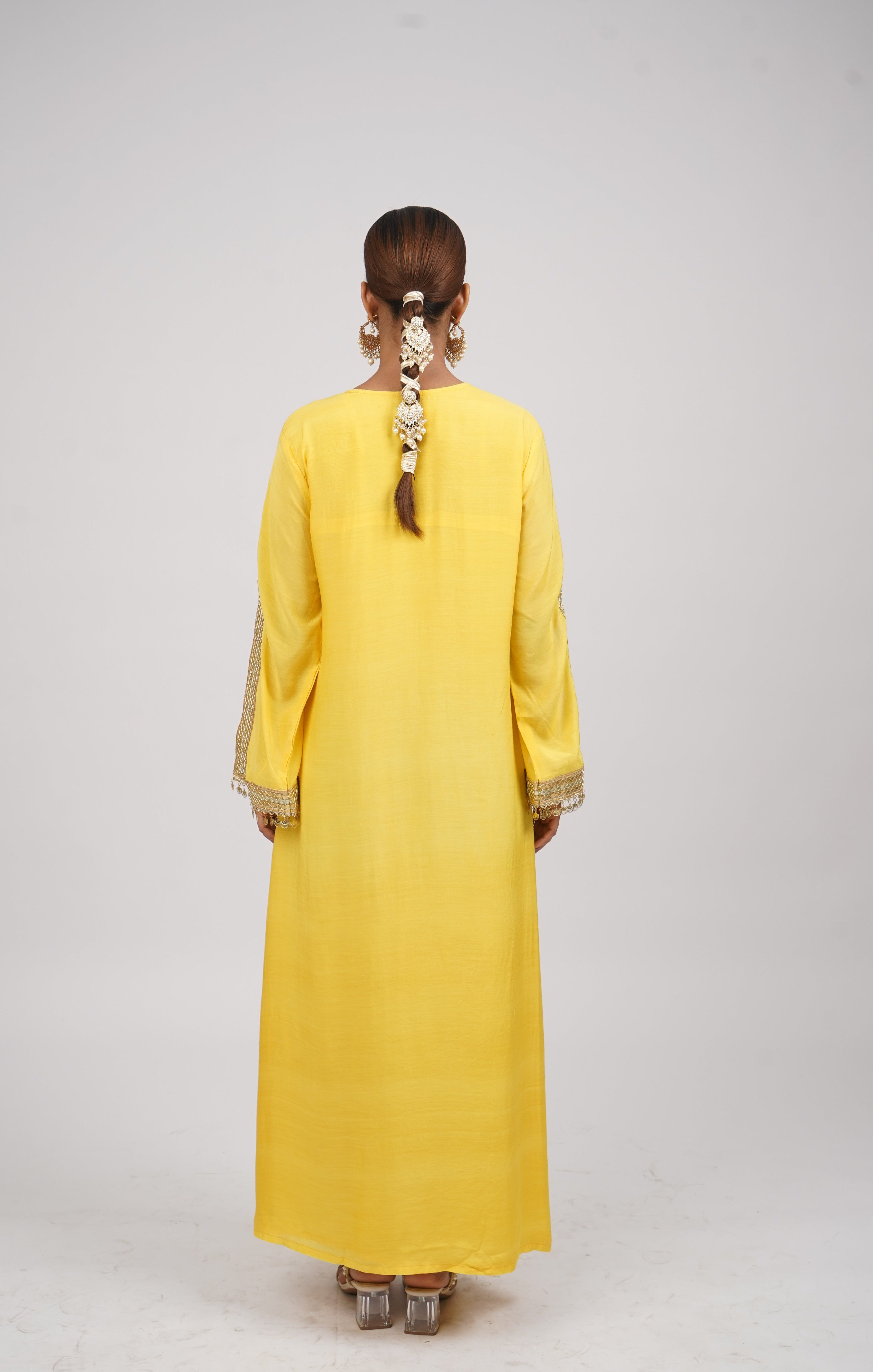 Kesar Rani Woven Muslin Embroidered Kaftaan