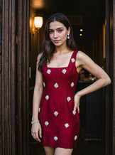 Crimson Crystal Mini Dress