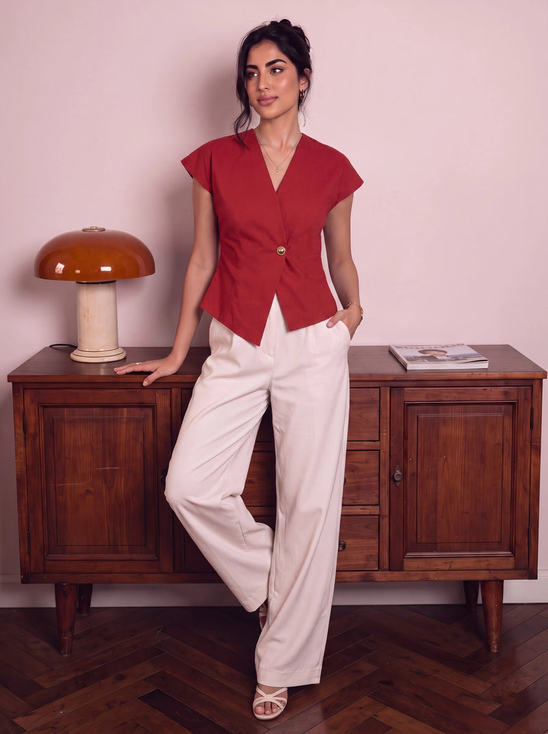 Handwoven Cotton City Muse Rust Top