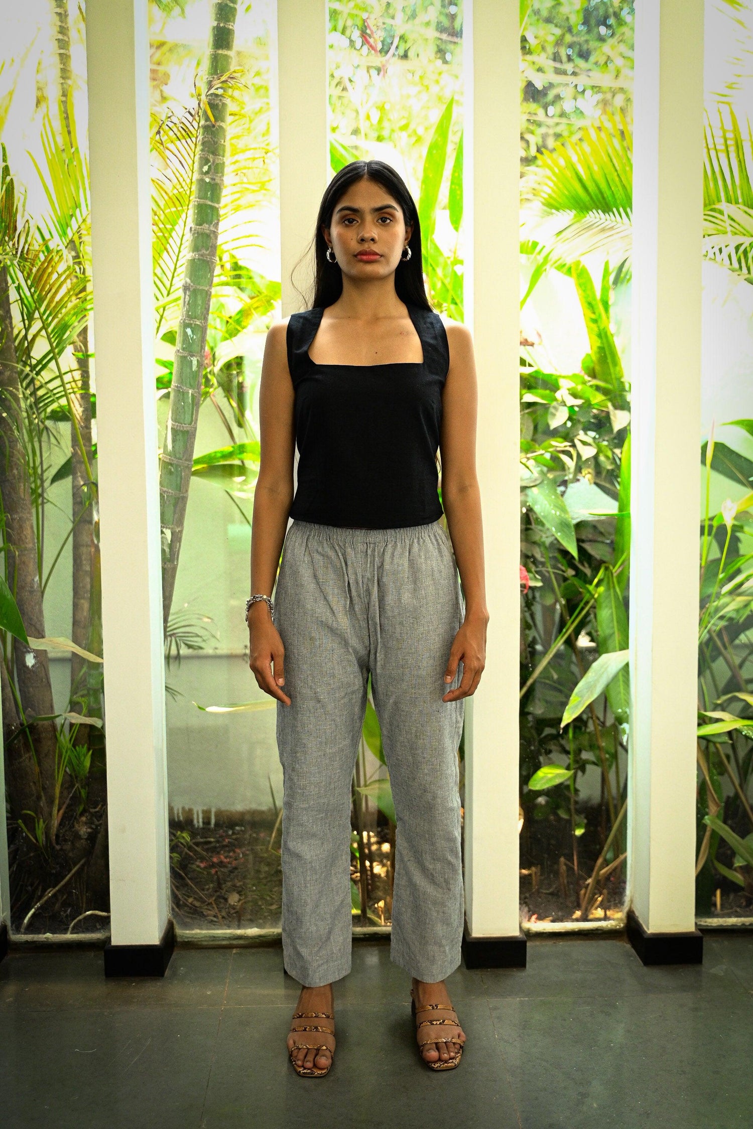 Charcoal Black Cotton Top - Naava