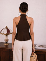 Handwoven Cotton Espresso Cinch &amp; Flare Top