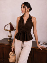 Handwoven Cotton Espresso Cinch &amp; Flare Top