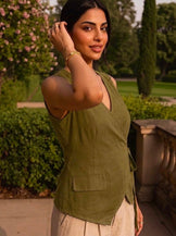 Olive Effortless Wrap Top