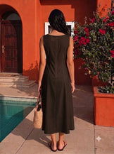 Handwoven Cotton Espresso Getaway Dress