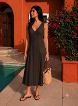 Handwoven Cotton Espresso Getaway Dress