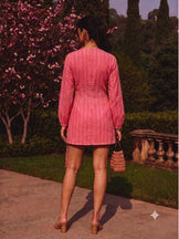 Handwoven cotton Striped Positano Wrap Dress