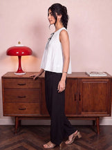 Handwoven Cotton Nocturne Coquette Bow Top