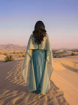 Teal Reviere Cape Dress