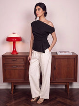 Handwoven cotton Noir Knot Top