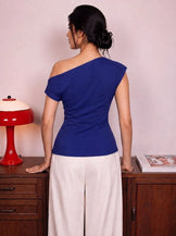 Handwoven cotton Cobalt Knot Top