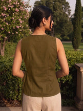 Olive Effortless Wrap Top