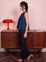 Handwoven Cotton Nocturne Coquette Bow Top