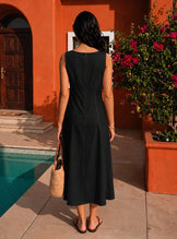 Handwoven Cotton Black Getaway Dress