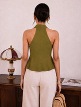 Handwoven Cotton olive Cinch &amp; Flare Top