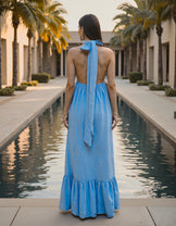 Sky line Halter Neck Dress